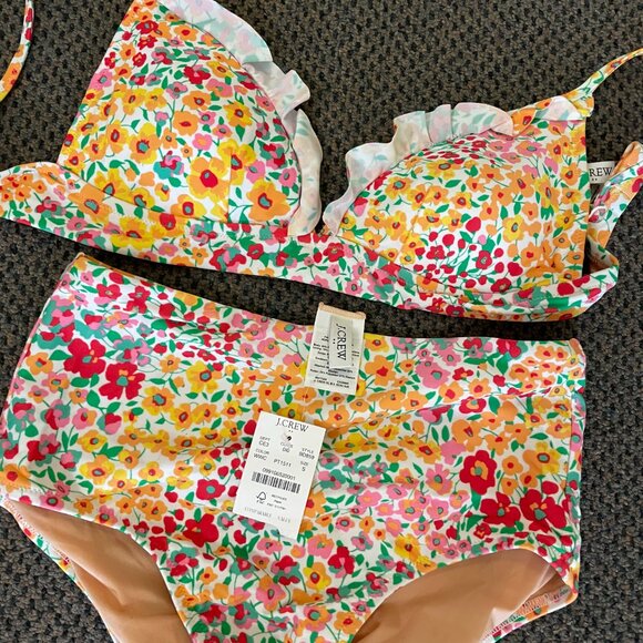 NWT J Crew High Waisted Bikini Set (bottoms S, top XS) - Picture 2 of 4